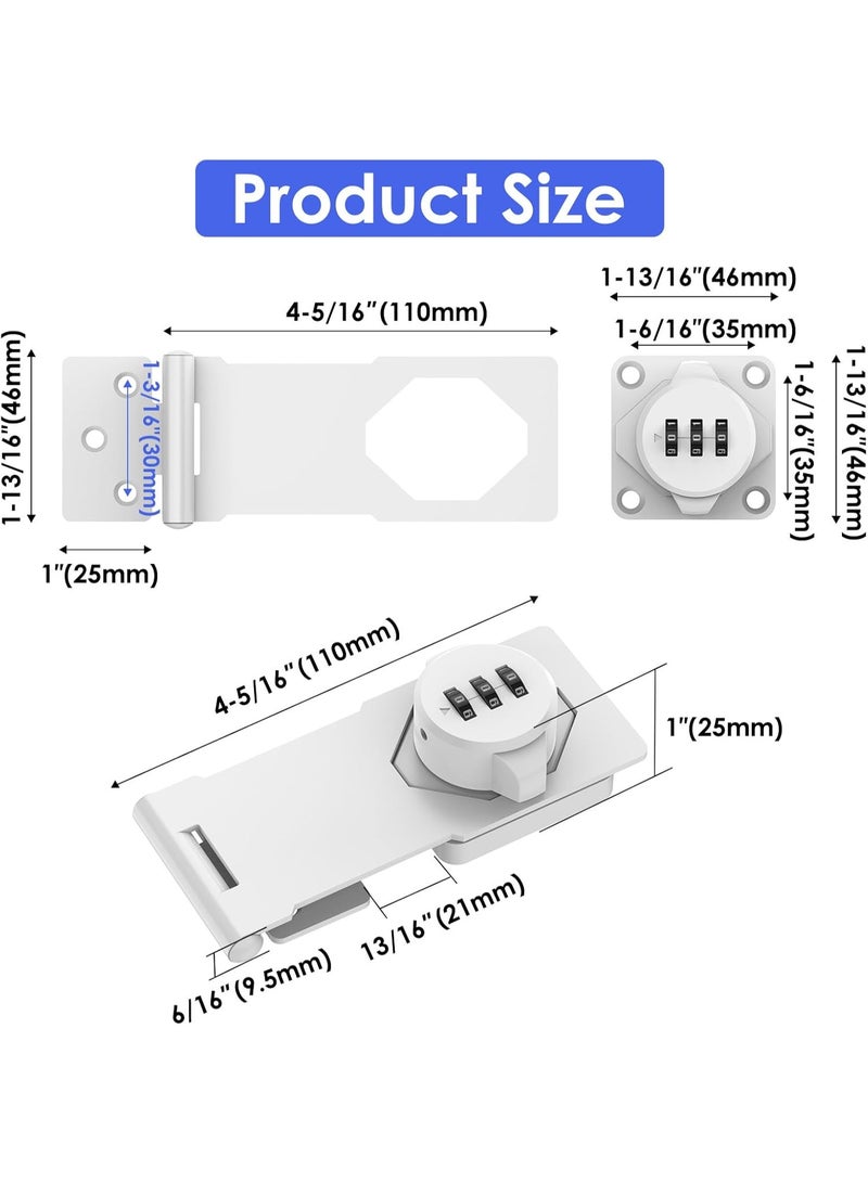kunshao Mechanical Combination Hasp Lock Rotary for Gate Cabinet Barn Door Outdoor Zinc Alloy - Image 1