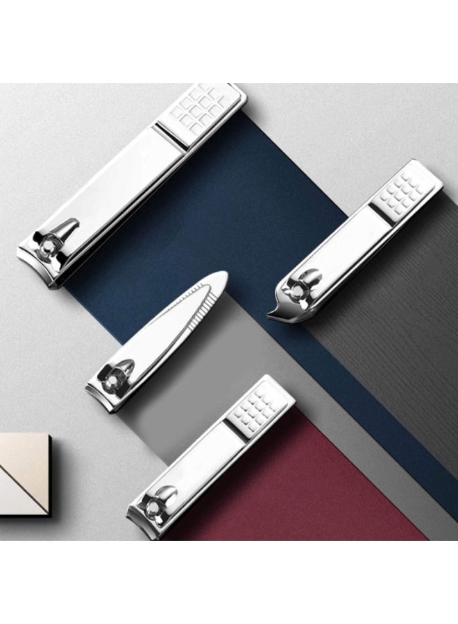 ail clippers set, manicure set for men, manicure pedicure kit, stainless steel professional grooming kits, 19 in 1 nail care tools with black leather case - Image 2