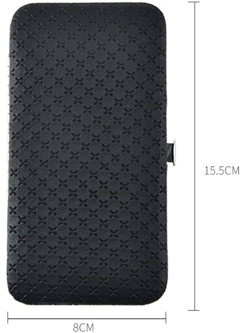 ail clippers set, manicure set for men, manicure pedicure kit, stainless steel professional grooming kits, 19 in 1 nail care tools with black leather case - Image 4