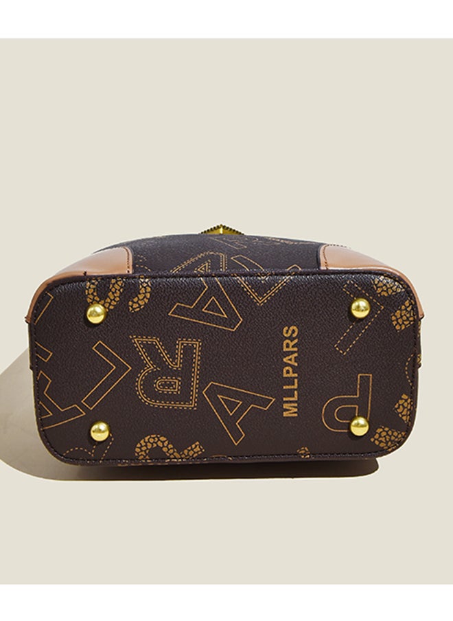 Sharpdo - Women's High-End Sense of Letters One Shoulder Messenger Bucket Bag Handbag 21*23*11CM - Image 1