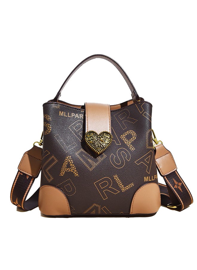 Sharpdo - Women's High-End Sense of Letters One Shoulder Messenger Bucket Bag Handbag 21*23*11CM - Image 1