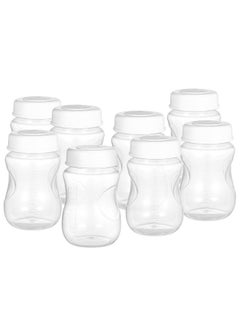 8 PCS Breastmilk Bottles with Leakproof Lid Wide Neck BPA-free 180ml/ 6.1oz Breast Milk Collecting Storage Bottle for Home Work Travel