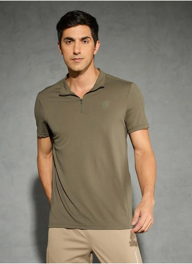 تكنوسبورت Technosport Solid Short Sleeve Stretch Polo T-Shirt