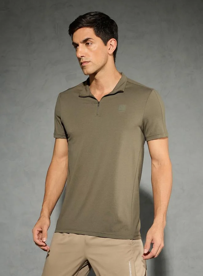 Technosport Technosport Solid Short Sleeve Stretch Polo T-Shirt