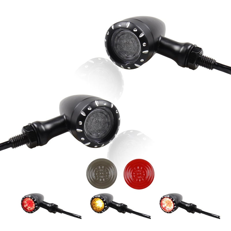 إشارات انعطاف خلفية LED عالمية للدراجات النارية MotoParAcc 12V أضواء الفرامل وأضواء التشغيل لدراجة هارلي سبورتستر آيرون 1200 سوفتيل ياماها فيكتوري كاواساكي سوزوكي تشوبر بوبير