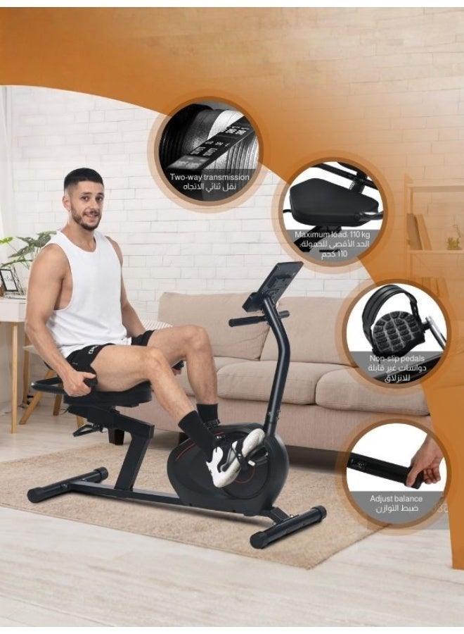 البيض برو دراجة تمرين مغناطيسية للتدريب المتقاطع | مقاومة مغناطيسية بـ 8 مستويات | شاشة LED | تطبيق FitShow | تمارين كارديو للجيم | حركة هادئة وسلسة | تشمل مقعد | سعة تحمل حتى 100 كجم - Image 2