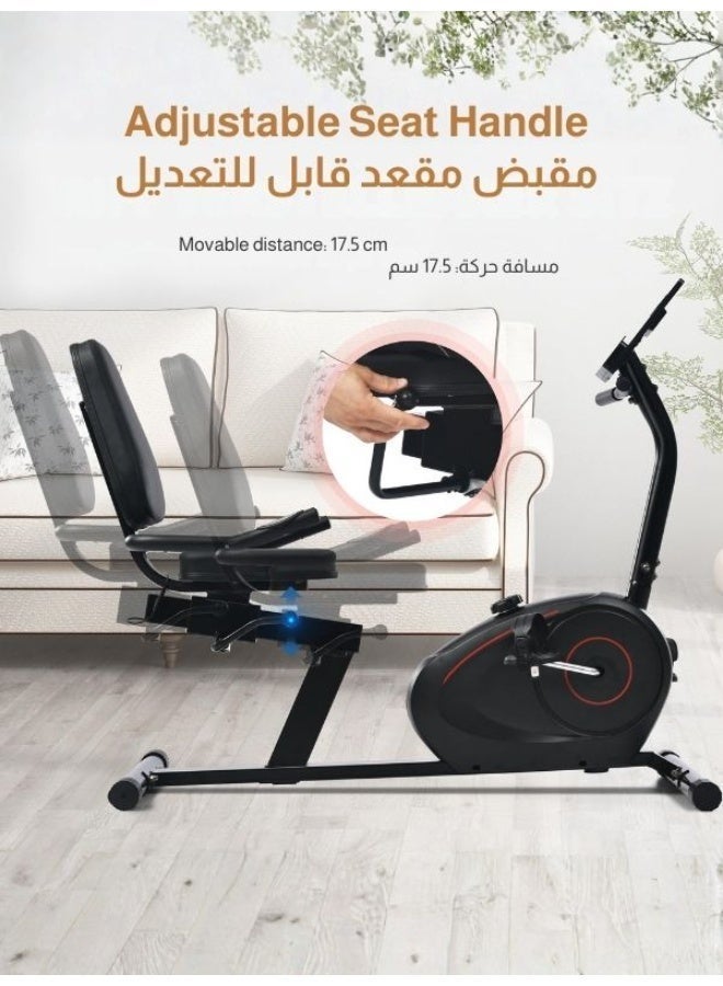 البيض برو دراجة تمرين مغناطيسية للتدريب المتقاطع | مقاومة مغناطيسية بـ 8 مستويات | شاشة LED | تطبيق FitShow | تمارين كارديو للجيم | حركة هادئة وسلسة | تشمل مقعد | سعة تحمل حتى 100 كجم - Image 3