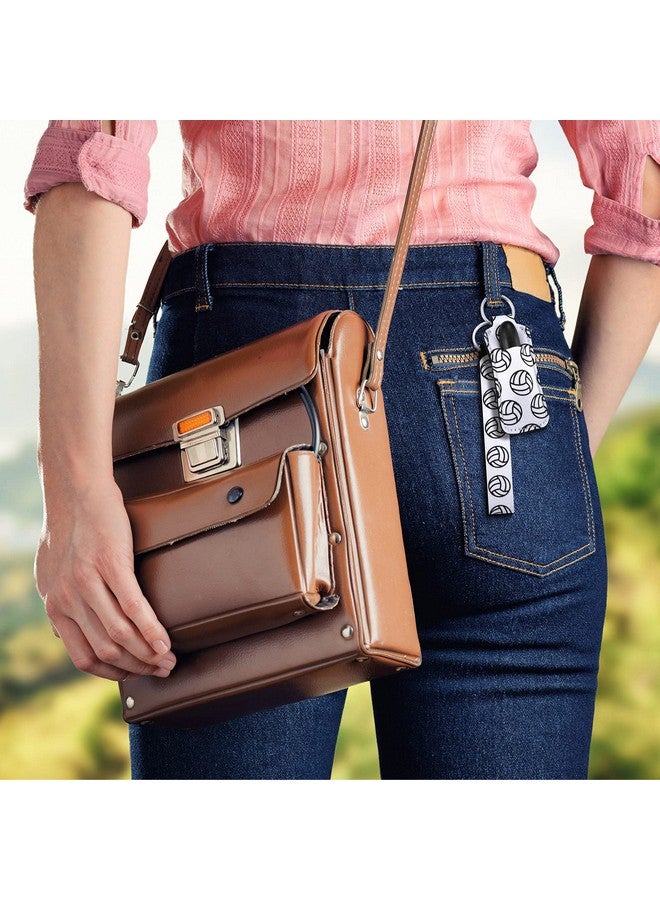 سوريو حامل أحمر شفاه للكرة الطائرة من Sureio، 20 قطعة، سلسلة مفاتيح للكرة الطائرة، هدايا جماعية للكرة الطائرة، سلسلة مفاتيح محمولة حول المعصم لأحمر الشفاه (كرة طائرة، أبيض، أسود) - Image 5