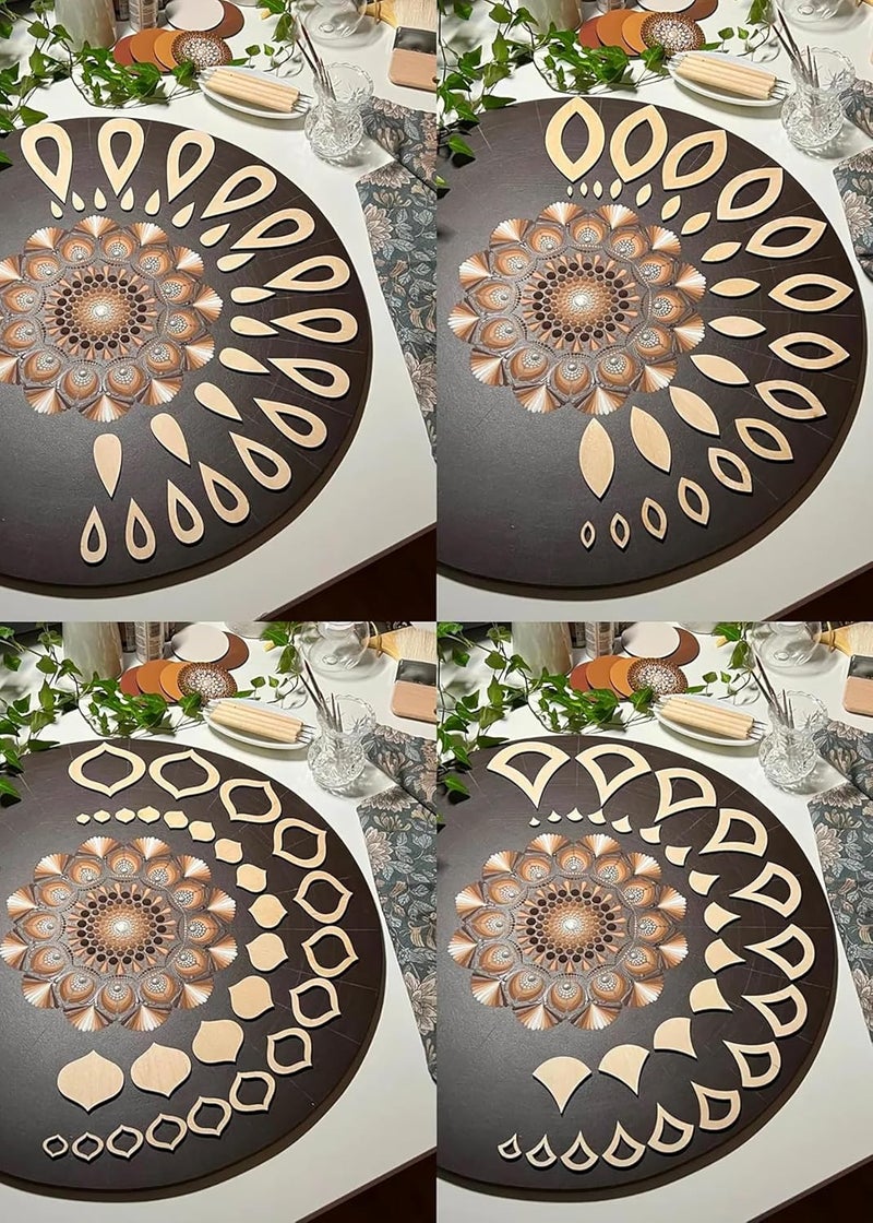 CLITHS 364 Pcs Stencil Set for Drawing 13-in-1 Mandala Art Supplies with Wooden Shapes, Dot Art Tools & Geometric Patterns Tracing Set (Without Box) - Image 2