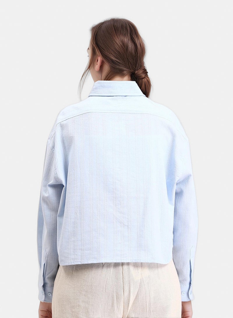 RAVIN Women Self Pattern Long Sleeves Cotton Shirt - Image 2