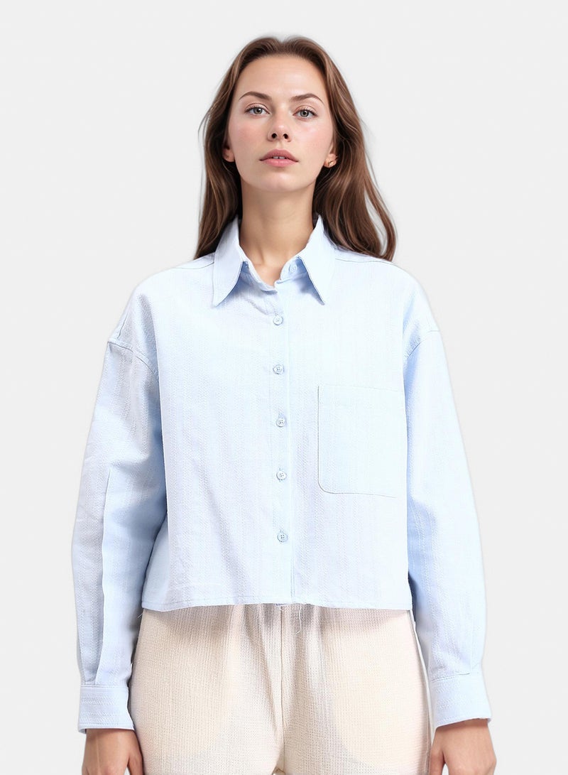 RAVIN Women Self Pattern Long Sleeves Cotton Shirt - Image 1