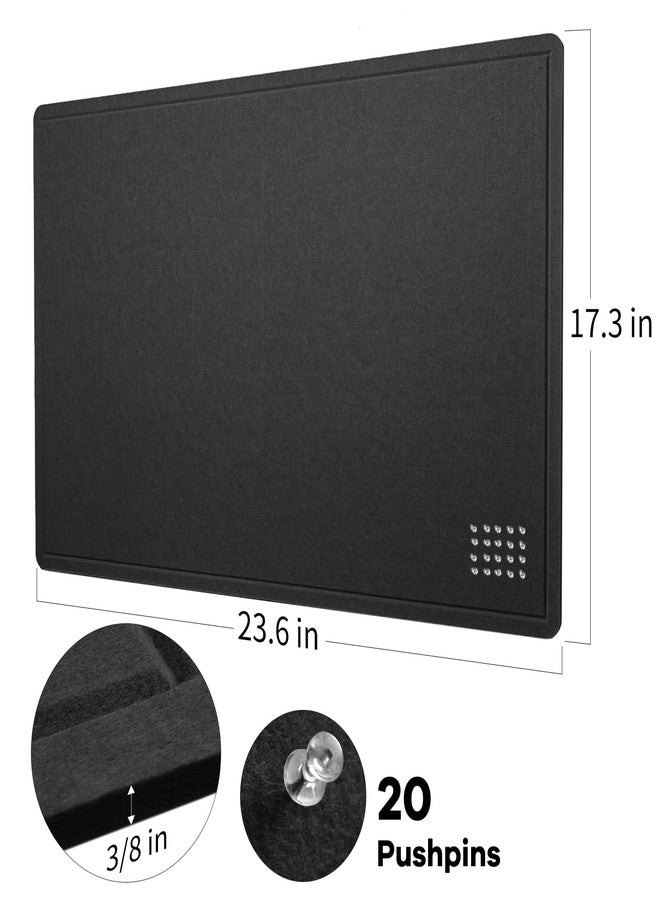 lightomorrow Large Bulletin Board, 24 x 18 inches Felt Board Decorative Pin Board, Cork Board Alternative for Wall, Foldable Photo Board Self-Adhesive Vision Board Mood Board with 20 Pushpins Black - Image 4