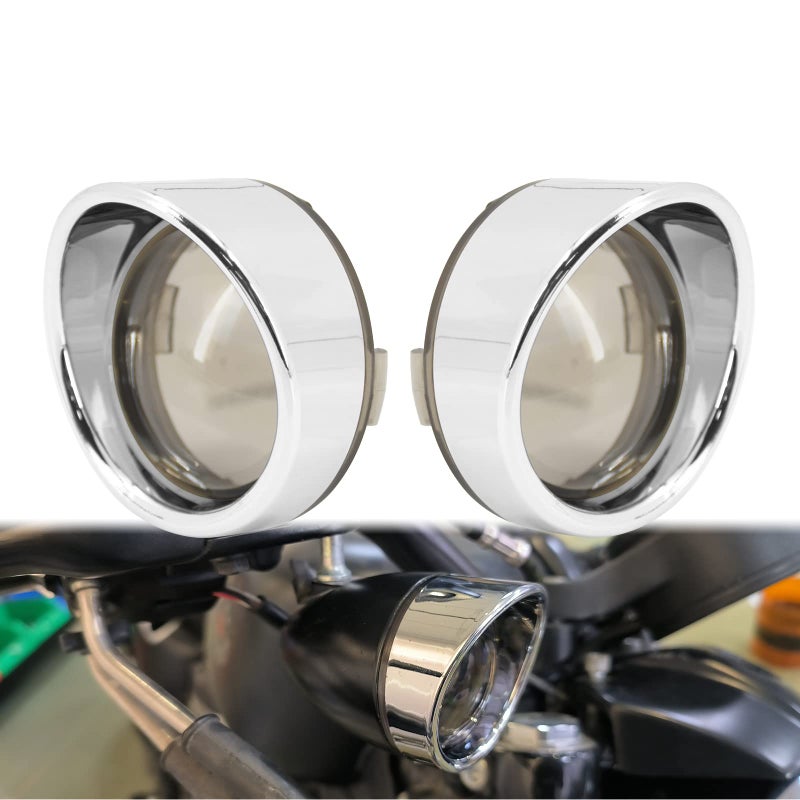 CARGLETRUE Motorcycle Turn Signals Lens Cover Visor Bullet Light Fit for Harley Dyna Sportster Softail Touring Street Glide Road King 2000-2025 Turn Signals Light Covers Chrome - Image 2