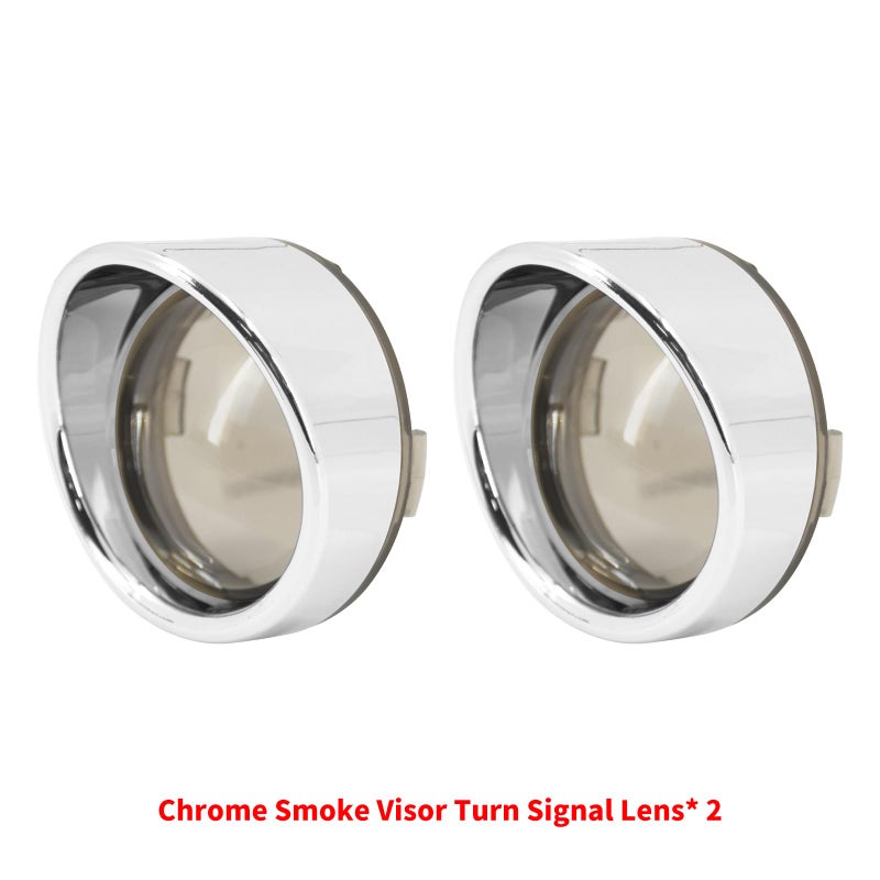 CARGLETRUE Motorcycle Turn Signals Lens Cover Visor Bullet Light Fit for Harley Dyna Sportster Softail Touring Street Glide Road King 2000-2025 Turn Signals Light Covers Chrome - Image 3