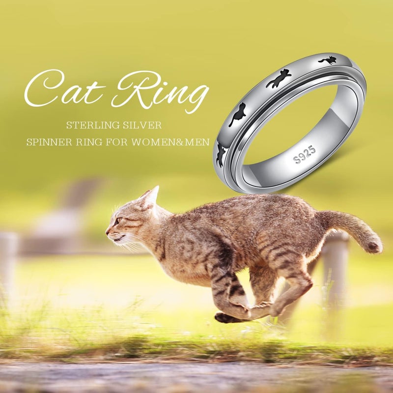 Ladytree Anxiety Relieve Spinner Rings Sterling Silver Worry Stress Relieving Boredom ADHD Autism Ring for Women Men - Image 5