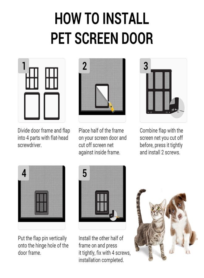 PETLESO Dog Door for Sliding Door, Lockable Dog Screen Door with Magnetic Closure Easy Install Pet Door for Dogs Cats, Inner Flap 11.2"x14.4" White - Image 5