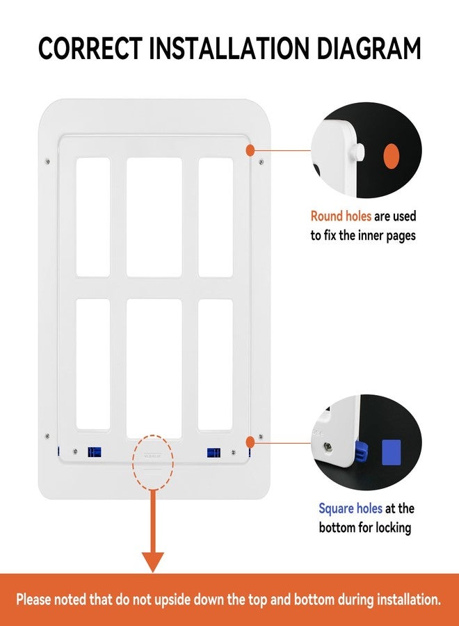 PETLESO Dog Door for Sliding Door, Lockable Dog Screen Door with Magnetic Closure Easy Install Pet Door for Dogs Cats, Inner Flap 11.2"x14.4" White - Image 4