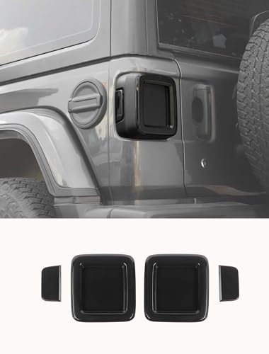 Savadicar Smoked Taillight Covers for Jeep Wrangler JL JLU 4xe 2018Present Rear Light Guard Lens Overlay for Factory Halogen Tail Lights Exterior Styling Upgrade Accessory - Image 3
