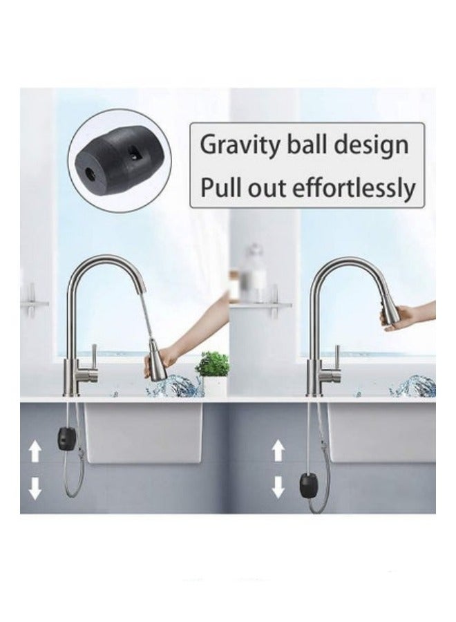 ميكسد الفولاذ المقاوم للصدأ صنبور المطبخ مع مقبض واحد ، مع 360 درجة فوهة الرذاذ الدوارة المنسدلة - Image 2