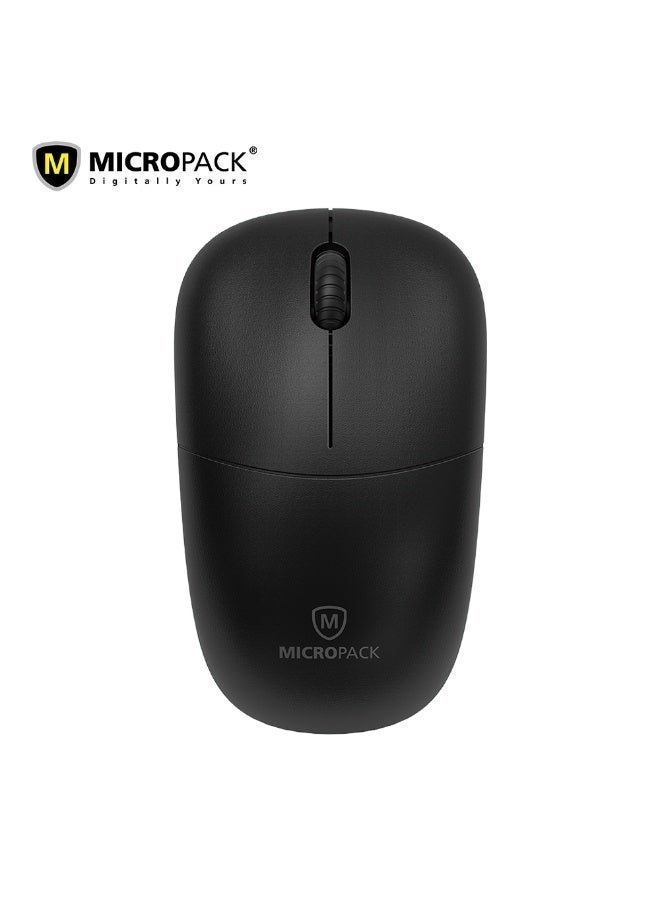 مايكروباك ماوس لاسلكي صامت Micropack MP-712W - مفاتيح هادئة، 1200 CPI، أسود - Image 1