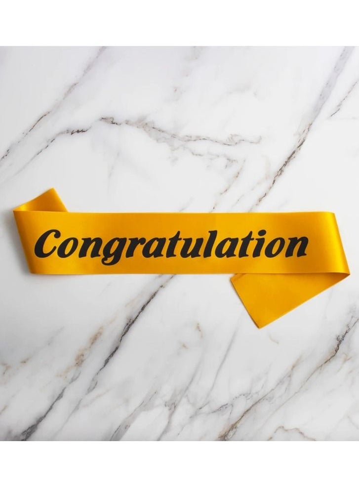 VITION Congratulation Sash Graduation Birthday Party Supplies Celebration Party Costumes Accessories Gold/Black - Image 4