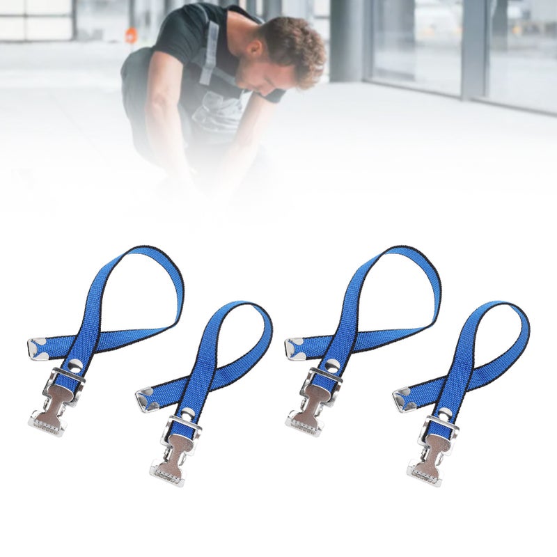 4Pcs Drywall Stilts Straps Flexible Nylon Aluminum Alloy Buckle Adjustable Drywall Foot Band Straps Kit Replacement Part for Stilts Blue - Image 5