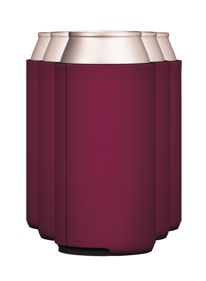 جي7 باور أغطية تبريد علب المشروبات من تاهو باي (عبوة من 5 قطع) أغطية عازلة ناعمة سادة للمشروبات الغازية والبيرة وزجاجات المياه ومشاريع الفينيل الحراري وهدايا الزفاف (لون عنابي) - Image 1