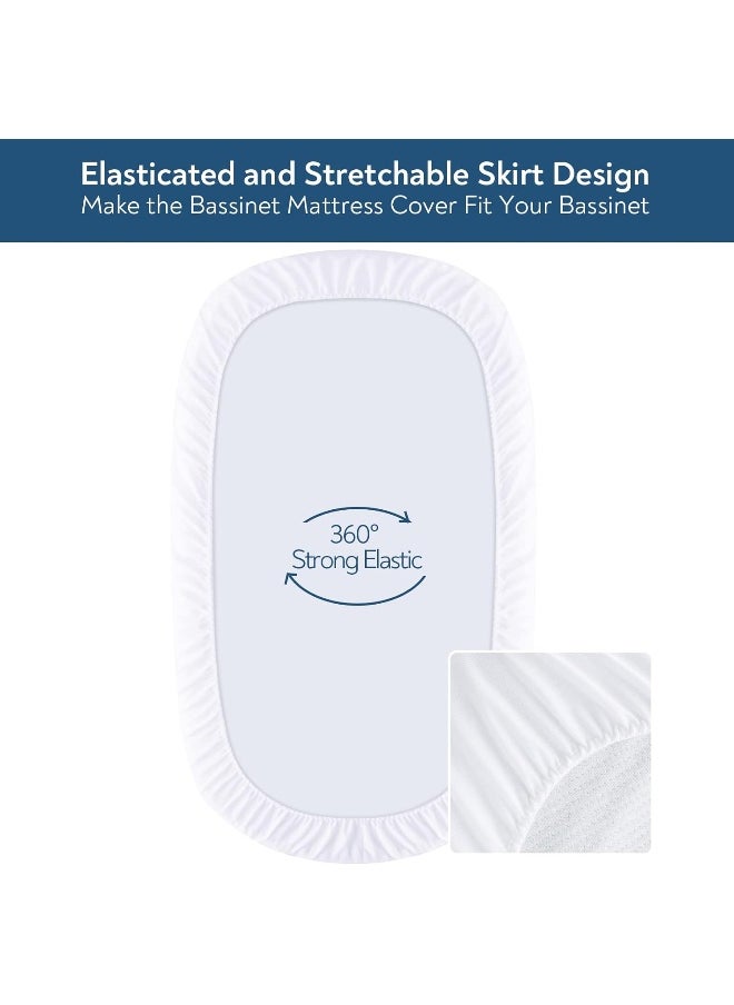 Magik & Kover Magik & Kover Bassinet Mattress Pad 32" x 16" - Fit for Dream On Me Karley(Plus), Delta Children Deluxe, ANGELBLISS 3 in 1 Rocking, Safety 1st Bassinet, Waterproof Bassinet Mattress Protector  - Image 4