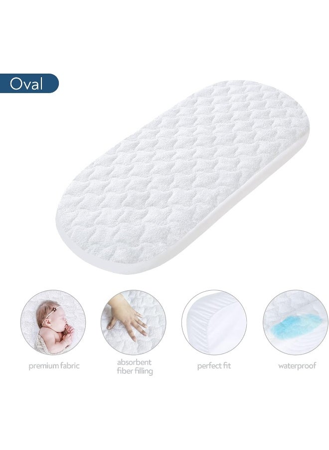Magik & Kover Magik & Kover Bassinet Mattress Pad 32" x 16" - Fit for Dream On Me Karley(Plus), Delta Children Deluxe, ANGELBLISS 3 in 1 Rocking, Safety 1st Bassinet, Waterproof Bassinet Mattress Protector  - Image 3