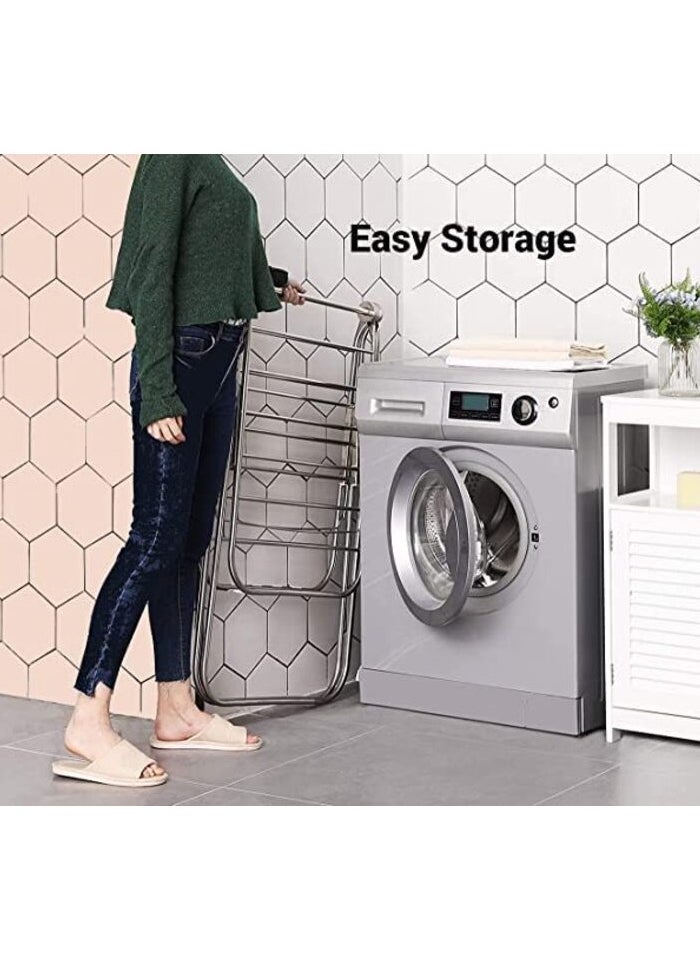 VIO Stainless Steel Cloth Drying Rack 5 Bar Foldable Collapsible Space Saving Laundry Clothes Dryer Stand for Home Indoor Outdoor Durable Easy Storage Durable Adjustable Rust Resistant  - Image 4