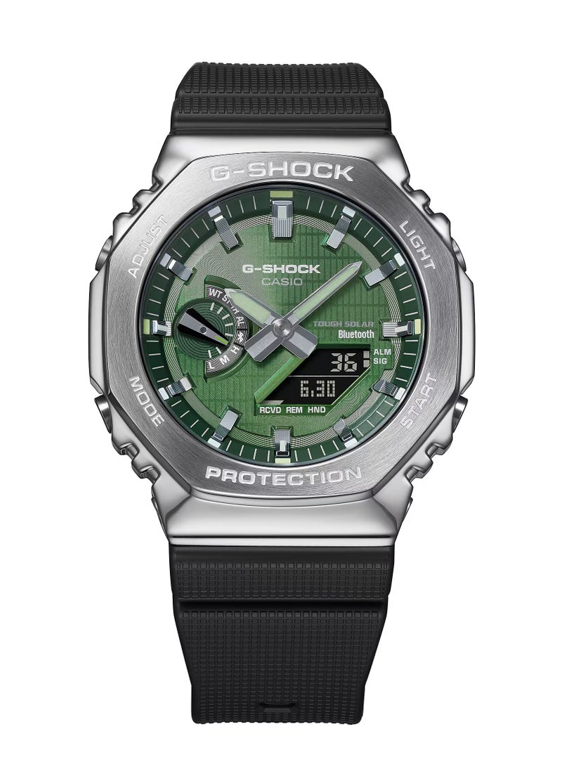 G-SHOCK - Analog+Digital Green Dial Rubber Strap Men's Watch GBM-2100A-1A3 - Image 1