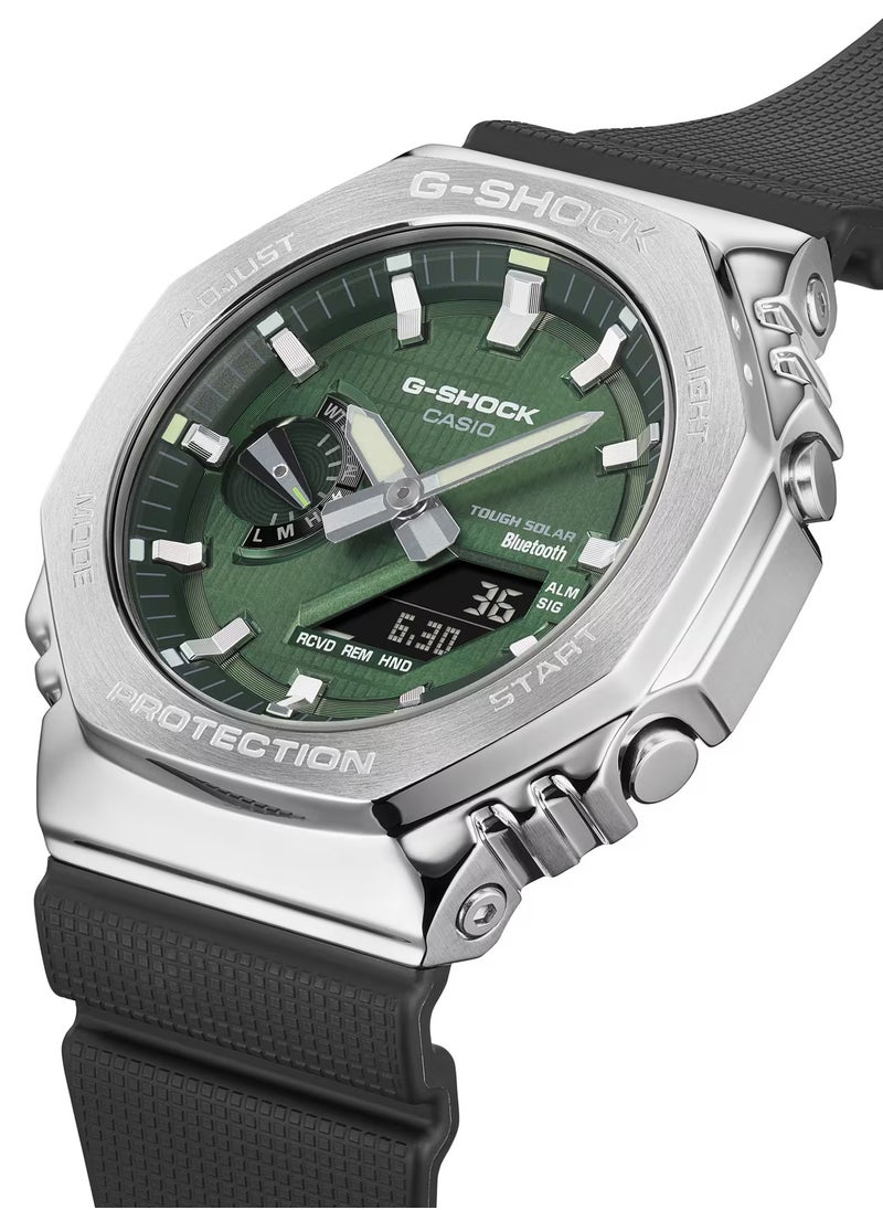 G-SHOCK - Analog+Digital Green Dial Rubber Strap Men's Watch GBM-2100A-1A3 - Image 1