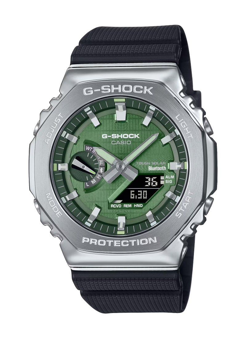 G-SHOCK - Analog+Digital Green Dial Rubber Strap Men's Watch GBM-2100A-1A3 - Image 1