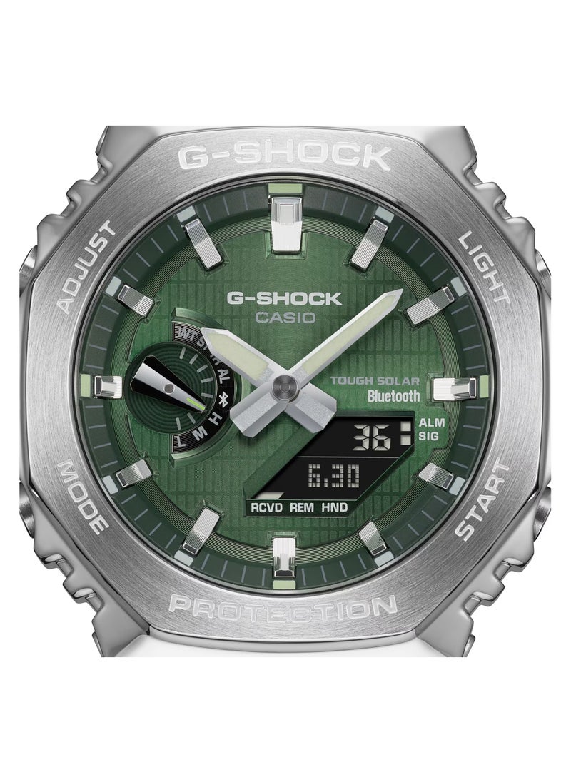G-SHOCK - Analog+Digital Green Dial Rubber Strap Men's Watch GBM-2100A-1A3 - Image 1