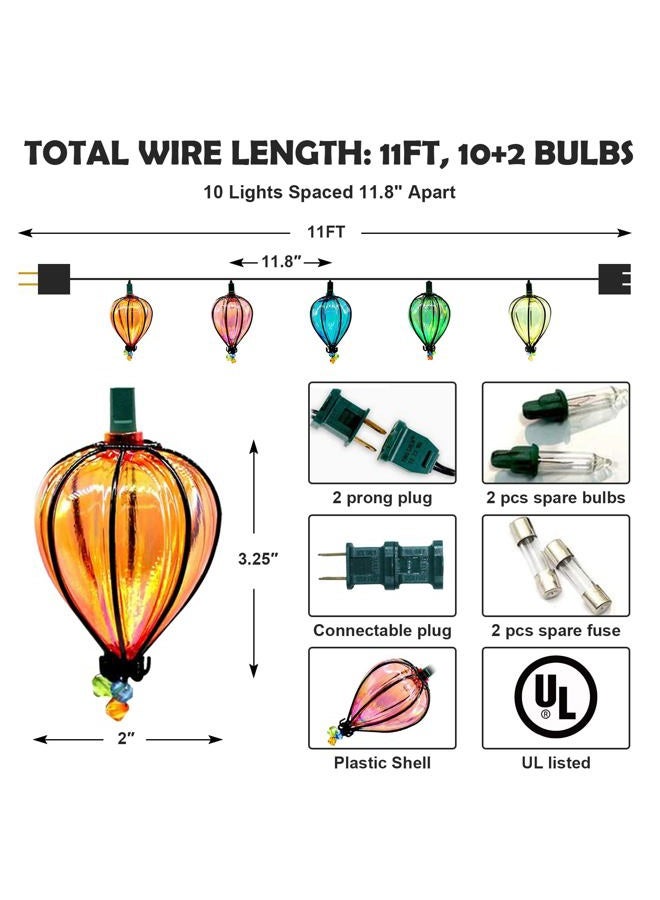 DollarDash 11FT Multicolor String Lights with 10 Bulbs, UL Listed Connectable Waterproof Decorative LED Lights Hanging for Backyard Patio, Indoor/ Outdoor for Christmas Wedding Party Festival Lighting(2pcs) - Image 2