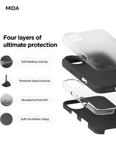 Mida iPhone 16 Plus Silicone Case Cover, full body protection case with a soft silky feel, shockproof cover with microfiber lining  - Image 3