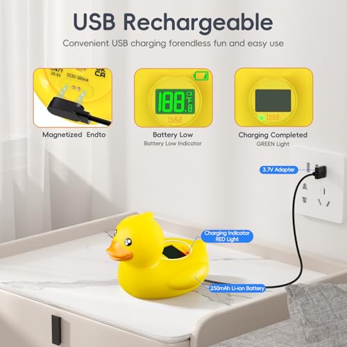 B.H b&h Rechargeable Baby Bath Thermometer - Fast Temperature Reading, Digital Water Temperature Thermometer for Bathtub and Room, Safety Infant Floating Bath Toy, Baby Duck - Image 4