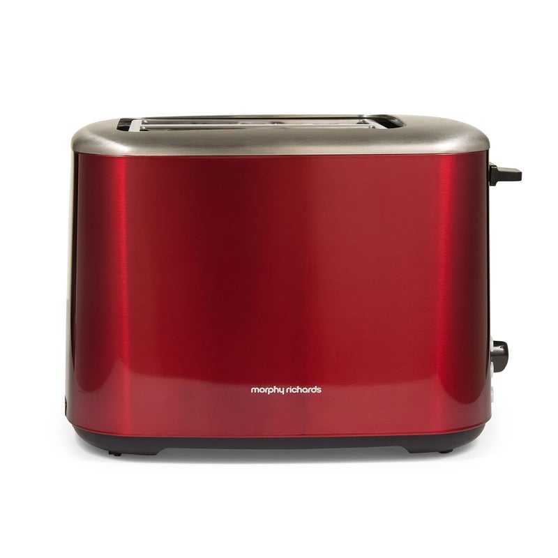 Morphy Richards Equip 2 Slice Toaster, Defrost and Reheat, Browning Controls, Variable Wide Slots, Removable Crumb Tray, Stainless Steel, 800W, Red, 222066 - Image 1