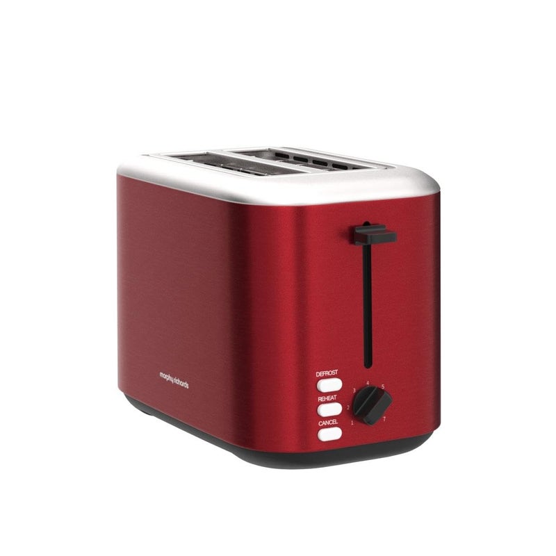 Morphy Richards Equip 2 Slice Toaster, Defrost and Reheat, Browning Controls, Variable Wide Slots, Removable Crumb Tray, Stainless Steel, 800W, Red, 222066 - Image 4