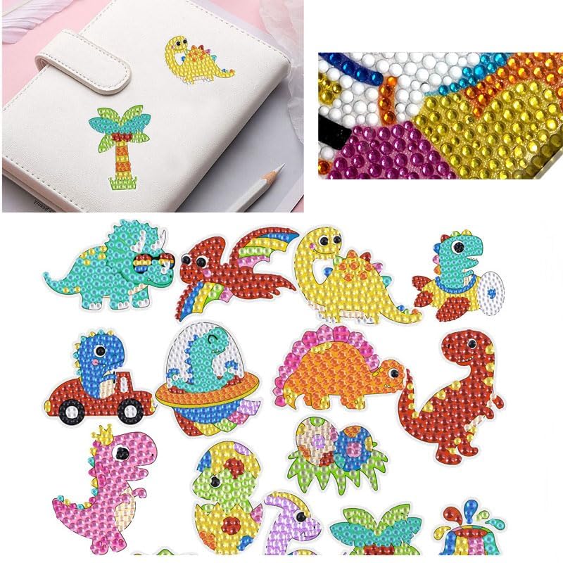 Zikra 5D Dinosaur Gem Painting Kit for Kids with Frame âDiamond Painting Stickers for Boys & Girls Ages 6-12 DIY Craft Kits Fun Birthday Gift for Creative Kids - Image 3
