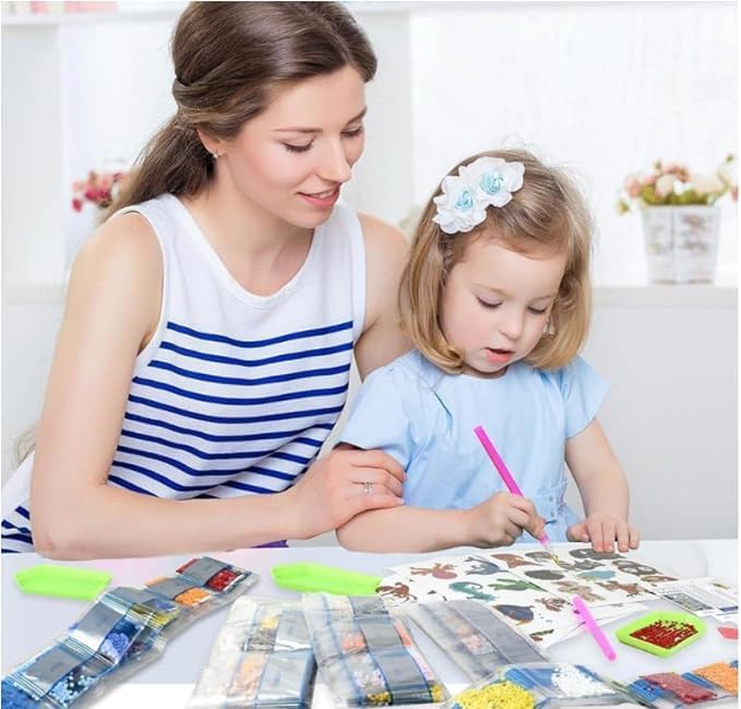 Zikra 5D Dinosaur Gem Painting Kit for Kids with Frame âDiamond Painting Stickers for Boys & Girls Ages 6-12 DIY Craft Kits Fun Birthday Gift for Creative Kids - Image 2