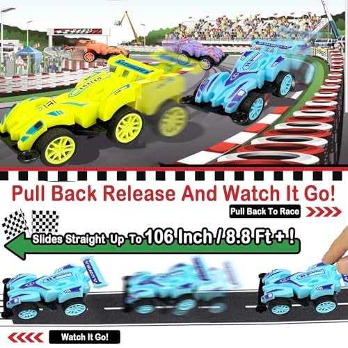 AMENON 28 Pack Pull Back Cars and Trucks Toy Small Cars Pull Back Racing Vehicles Set Mini Toy Cars for Toddlers Kids Stocking Stuffers Classroom Exchange Gifts Gifts for Grandkids Easter Basket - Image 5