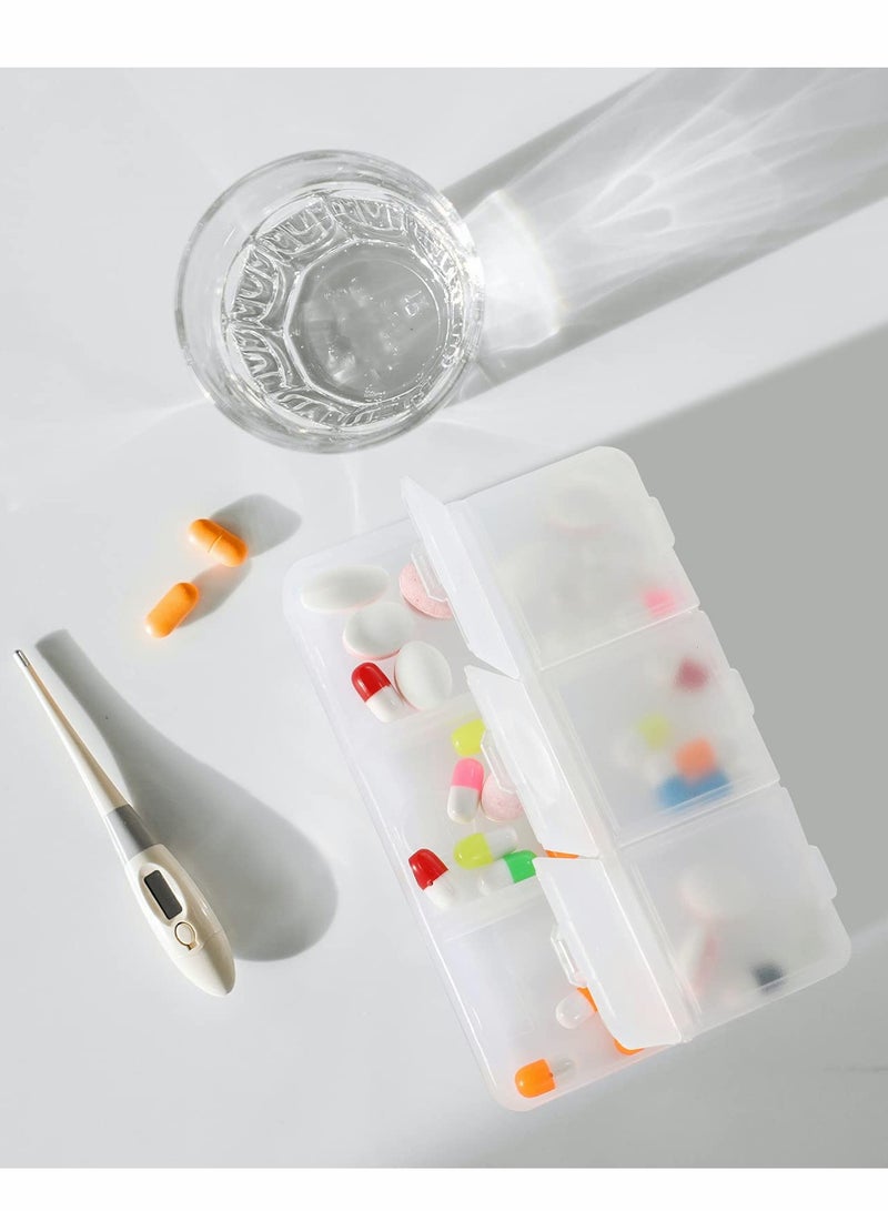 SOLARAE Pill Organizer 6 Compartments Travel Case Drawer Type Medicine Box Portable Box For Travel 3 Colors 3 Pieces - Image 4