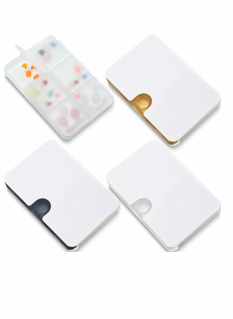 SOLARAE Pill Organizer 6 Compartments Travel Case Drawer Type Medicine Box Portable Box For Travel 3 Colors 3 Pieces - Image 1