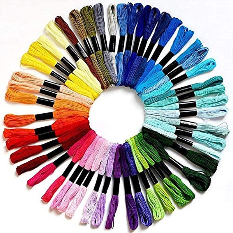 Diy Crafts 17723 Per Pack Cross Stitch Threads Friendship Bracelets Floss Crafts Floss - Skeins Per Pack Set of Embroidery, Pack of 10, Extra (Blue) - Image 1