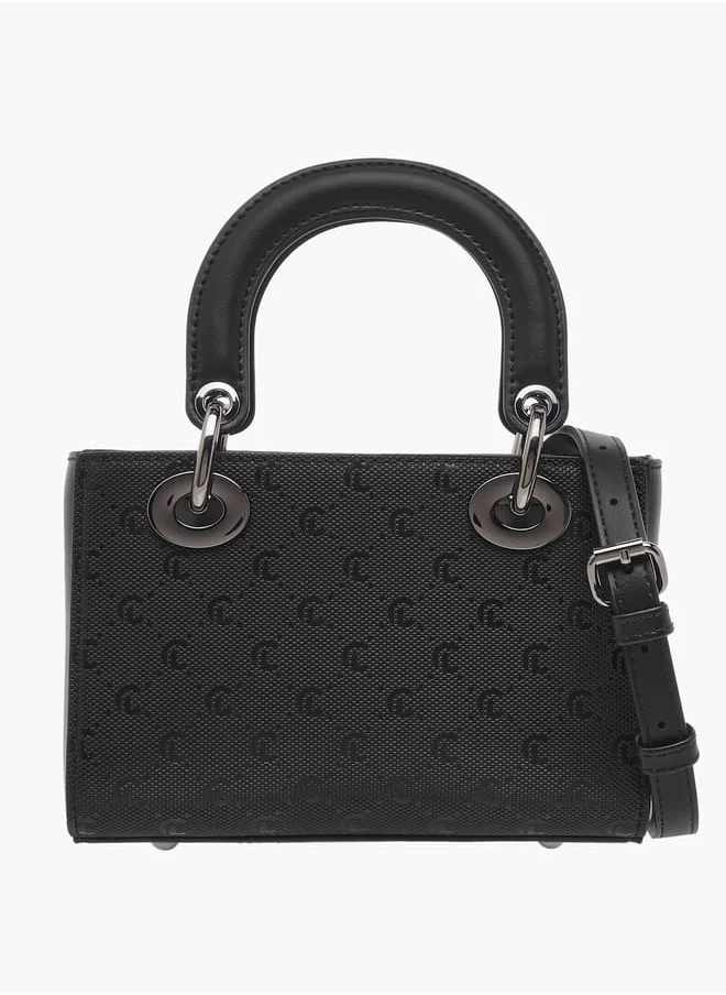 Le Confort Women Monogram Embossed Tote Bag with Zip Closure Ramadan Collection