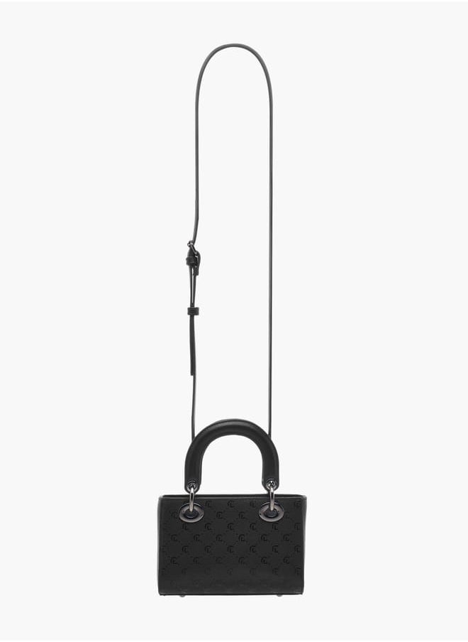 Le Confort Women Monogram Embossed Tote Bag with Zip Closure  - Image 2
