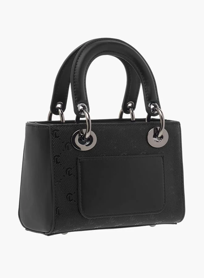 Le Confort Women Monogram Embossed Tote Bag with Zip Closure
