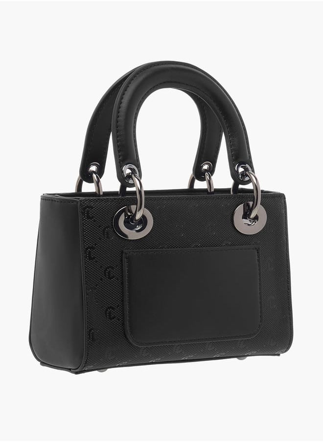 Le Confort Women Monogram Embossed Tote Bag with Zip Closure  - Image 3