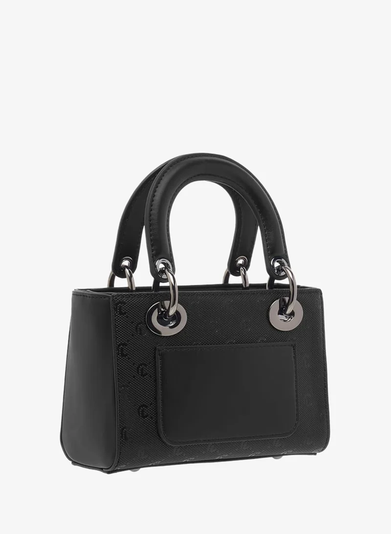 Le Confort BLACK Women Monogram Embossed Tote Bag with Zip Closure Ramadan Collection for Women | Best Price UAE
